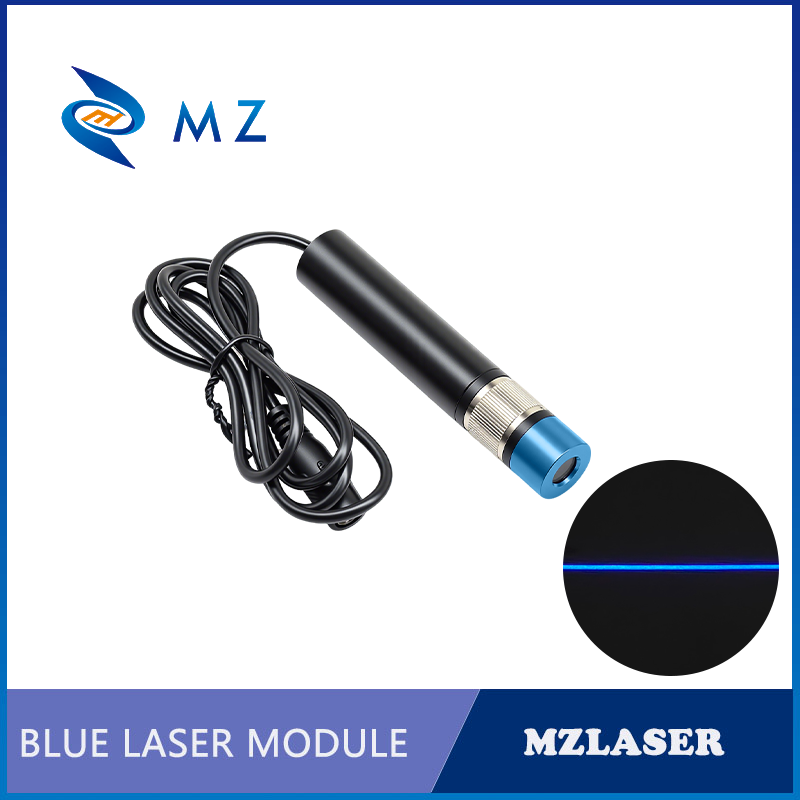Industrial Laser Line Generator - Einstellbares Fokussierbares Blaues Linienlaserdiodenmodul D18mm 450nm