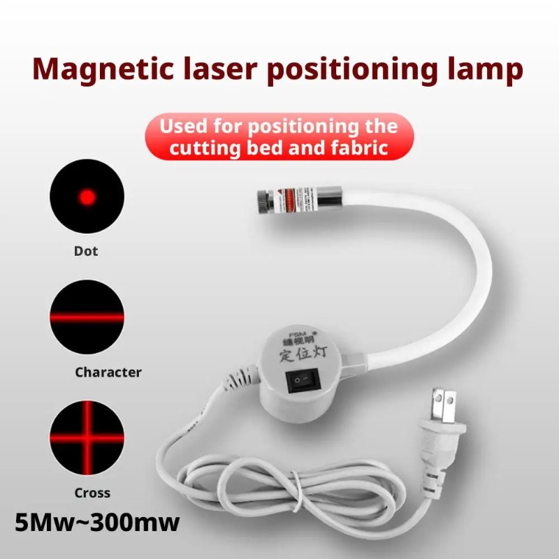Industrial Laser Line - Batteriebetriebene rote Laser-Nähpositionierlampe mit Magnetfuß für