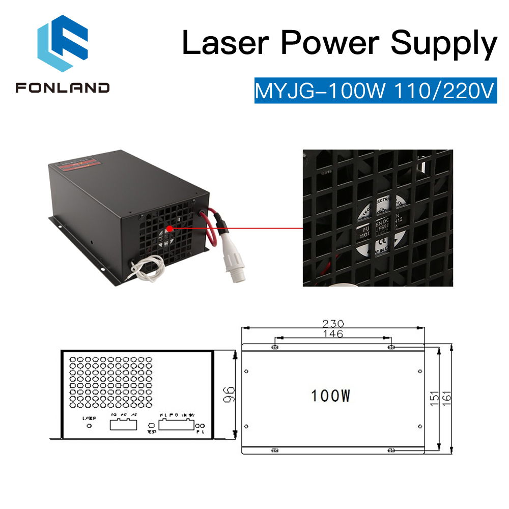 Fonland 100W CO2-Laser-Netztei – Laser Tube Replacement Bewertung und Preis